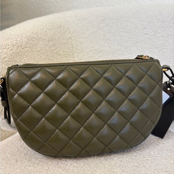Versace Medusa Quilted Olive Green Crossbody Bag - Picture 4 of 7